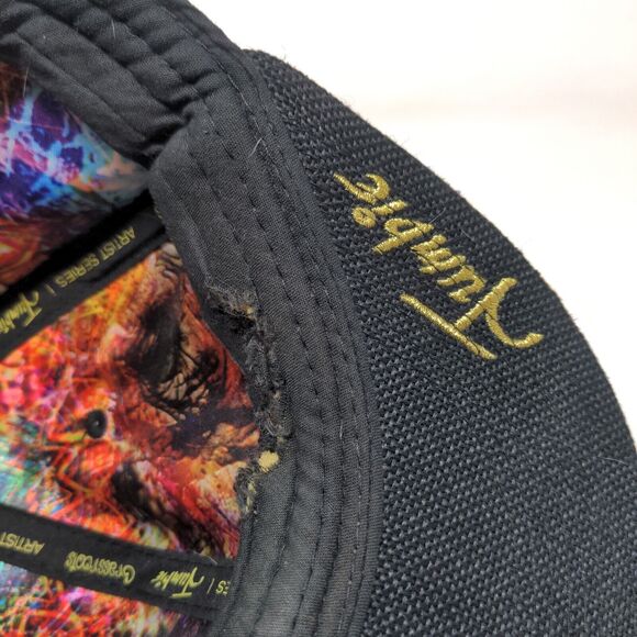 Revolution Men's Fitted Flat Bill Cap Black 100% Hemp Embroidered Logo - Picture 12 of 14